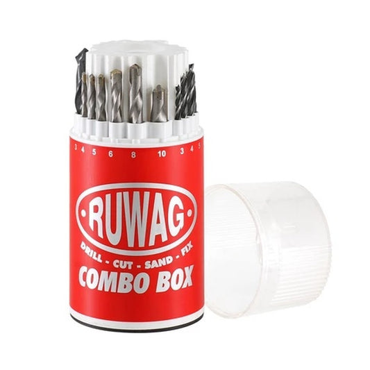 RUWAG 18 Piece Combo Drill Bit Set Standard Metal/Brick/Wood