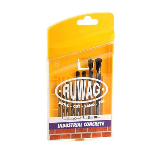 RUWAG 8 Piece Industrial Concrete Drill Bit Set: 3mm - 10mm