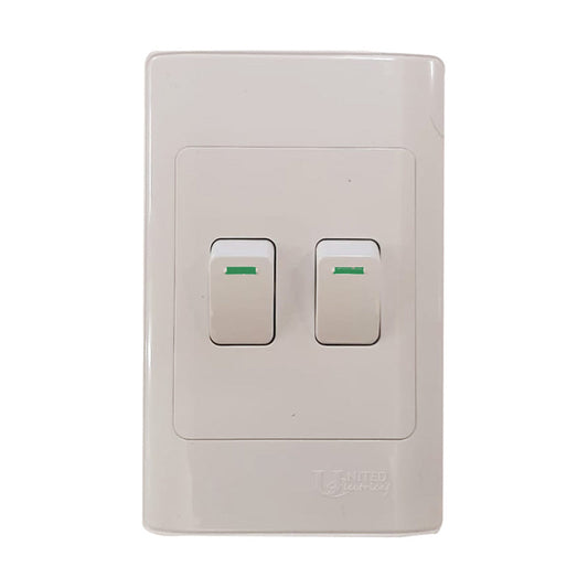 UNITED ELECTRICAL 2 Lever One Way Switch 50X100 - Premium Light Switch from United Electrical - Just R 33! Shop now at Securadeal