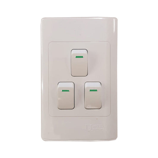 UNITED ELECTRICAL 3 Lever One Way Switch 50X100 - Premium Light Switch from United Electrical - Just R 43! Shop now at Securadeal