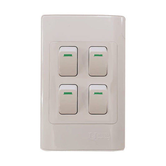 UNITED ELECTRICAL 4 Lever One Way Switch 50X100 - Premium Light Switch from United Electrical - Just R 47! Shop now at Securadeal