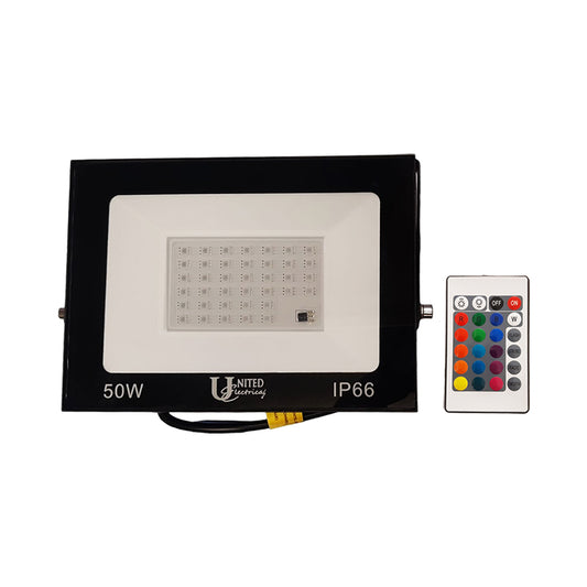 UNITED ELECTRICAL Floodlight Led 50W Colour Changing with Remote IP66 - Premium flood light from United Electrical - Just R 375! Shop now at Securadeal