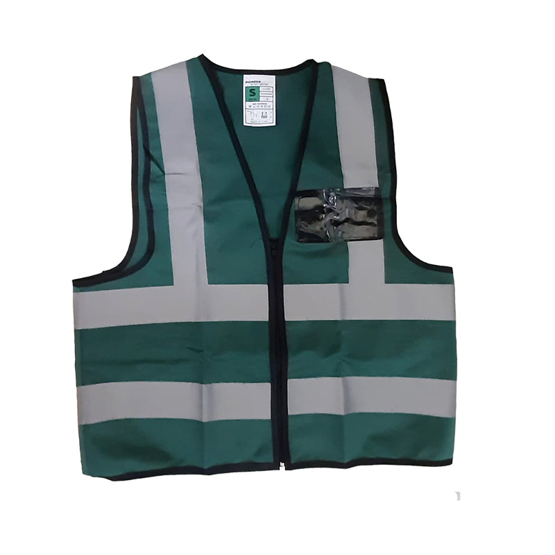 PIONEER SAFETY Vests Reflective Zip Id Pocket Dark Green - Premium clothing from Pioneer Safety - Just R 61.30! Shop now at Securadeal