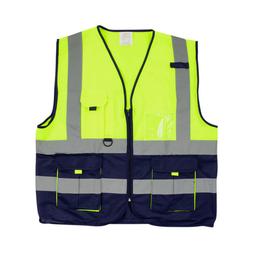 PIONEER SAFETY Vests Signaling With Zip Id Pocket Lime/Navy - Premium clothing from Pioneer Safety - Just R 156.53! Shop now at Securadeal