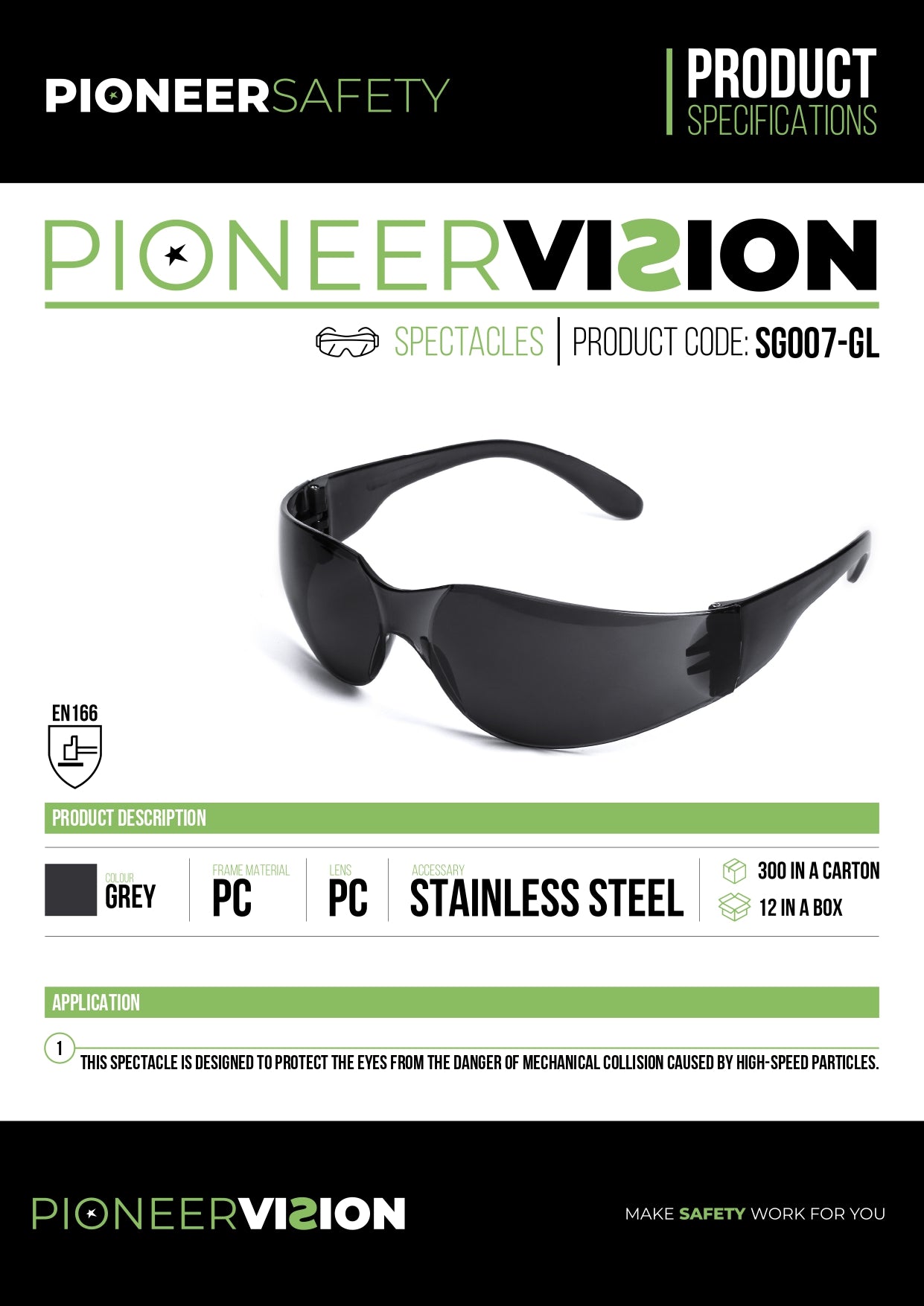 PIONEER SAFETY Glasses Sport Anti Scratch Grey - Premium clothing from Pioneer Safety - Just R 14! Shop now at Securadeal