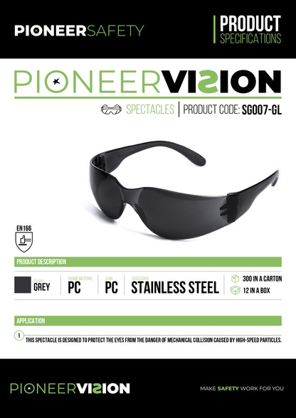 PIONEER SAFETY Glasses Sport Anti Scratch Grey - Premium clothing from Pioneer Safety - Just R 14! Shop now at Securadeal