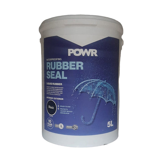 POWR Rubber Seal Waterproof Coating Black 5 Litre - Premium Hardware Glue & Adhesives from POWR - Just R 362.05! Shop now at Securadeal
