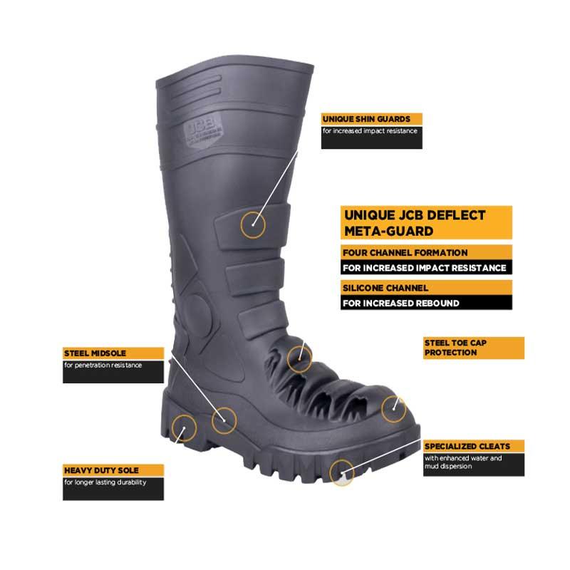 JCB Warrior Steel Toe Safety Gumboot Black PVC - Premium Work Boots from JCB Footwear - Just R 434! Shop now at Securadeal