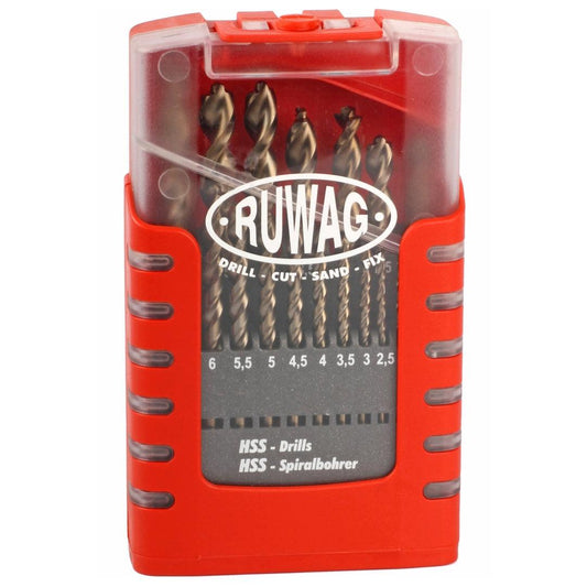 RUWAG 19 Piece Turbo Metal Drill Bit Set 1-10mm