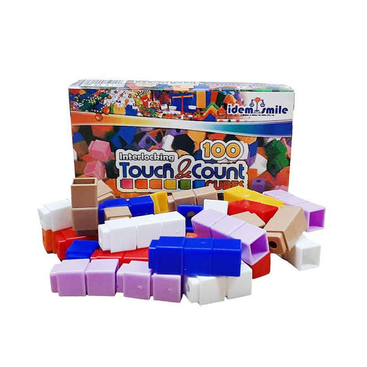 SMILE EDUCATION TOYS Interlocking Touch & Count Cubes 100 Piece Age 3+ - Premium toys from Smile Educational Toys - Just R 68! Shop now at Securadeal