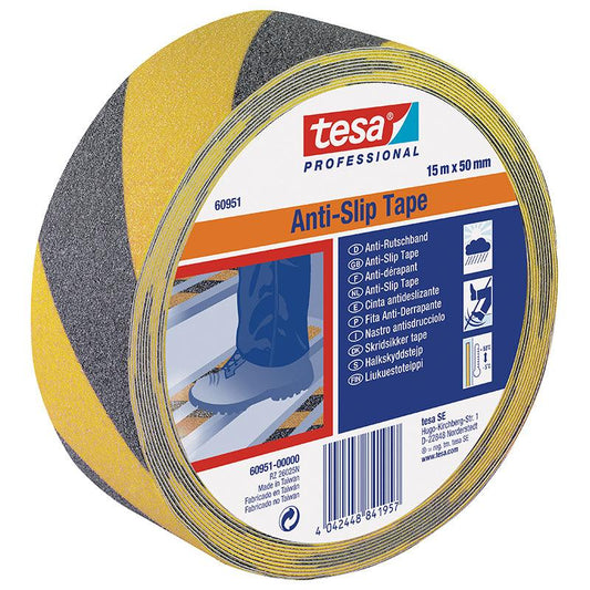 TESA Anti Slip Tape Professional 15m x 50mm Yellow-Black - Premium Hardware from TESA - Just R 629! Shop now at Securadeal