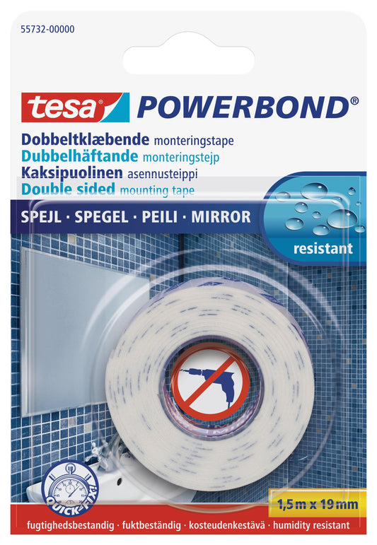 TESA Powerbond Mirror Tape 1.5m x 19mm Humidity Resistant - Premium Hardware from TESA - Just R 78! Shop now at Securadeal