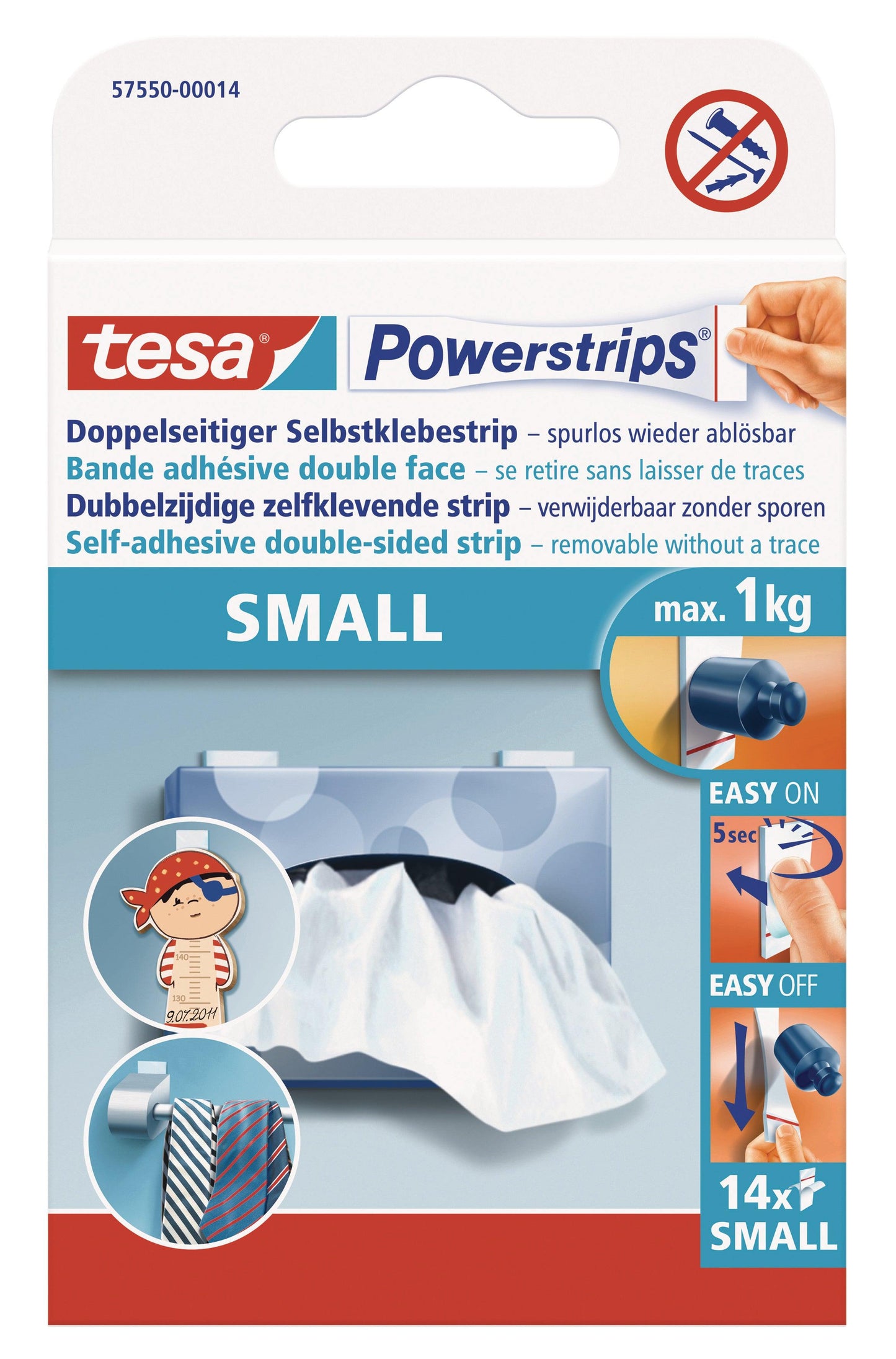TESA Powerstrips Small 14 Double-sided Adhesive Strips