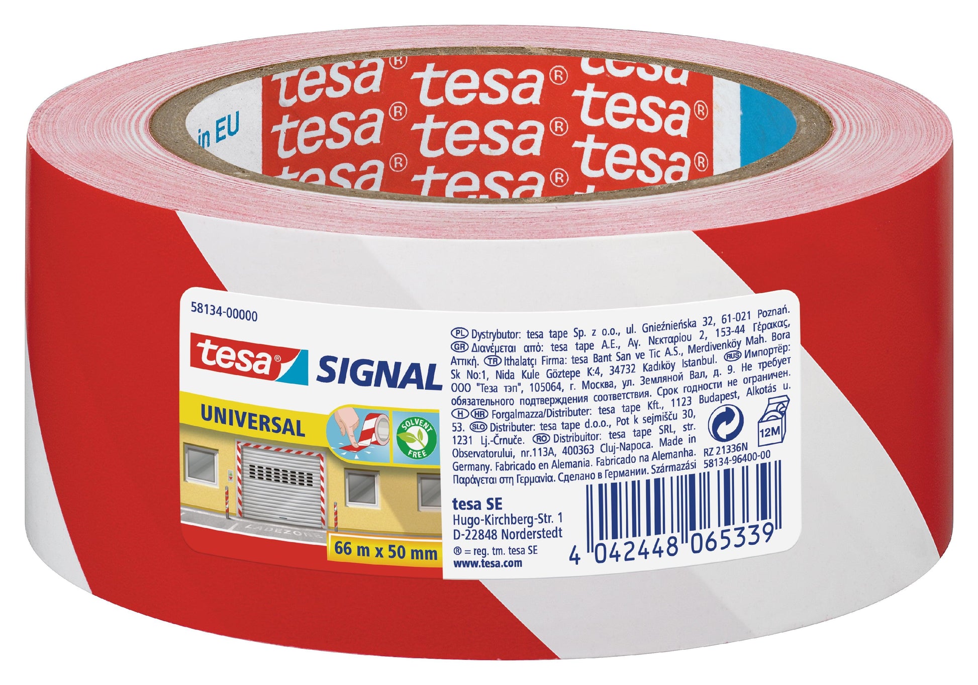 TESA Warning Marking Tape Universal 66m x 50mm Red-White - Premium Hardware from TESA - Just R 158! Shop now at Securadeal