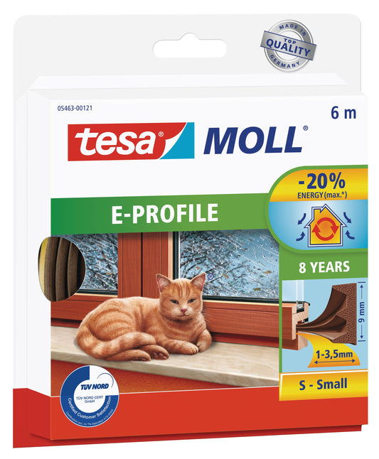 TESAMOLL E-PROFILE Window Sealing Tape Draught Stopper 6m x 9mm Brown - Premium Hardware from TESAMOLL - Just R 82! Shop now at Securadeal