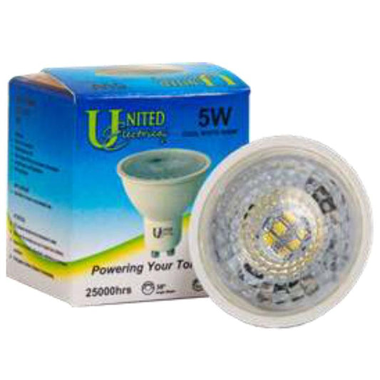 UNITED ELECTRICAL 5 Watt 38 Degree GU10 LED Bulb Cool White - Premium lighting from United Electrical - Just R 22! Shop now at Securadeal