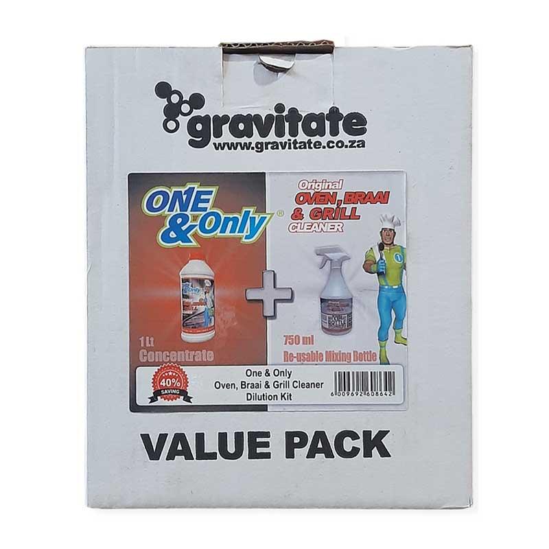 ONE & ONLY Original Oven, Braai & Grill Cleaner 1L and 750ml Dilution Spray Bottle Value Pack - Premium Cleaning Products from Gravitate - Just R 54! Shop now at Securadeal