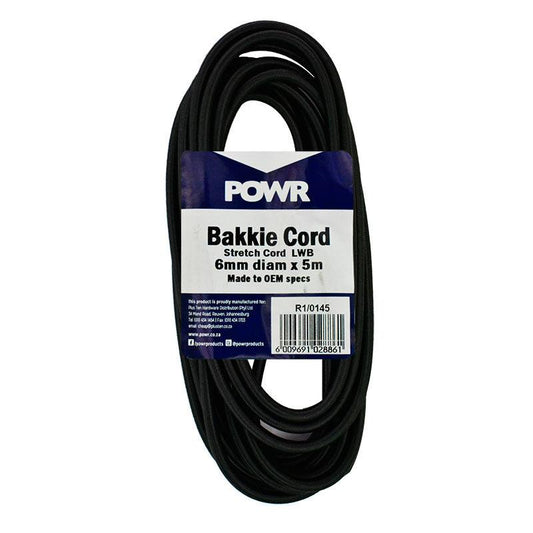 POWR Bakkie Cord Stretch Black 6mm x 5 Metre - Premium Cords and ropes from POWR - Just R 57! Shop now at Securadeal