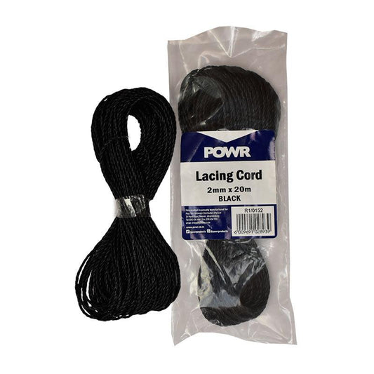POWR Lacing Cord Black 2mm x 20 Metres - Premium Cords and ropes from POWR - Just R 11! Shop now at Securadeal