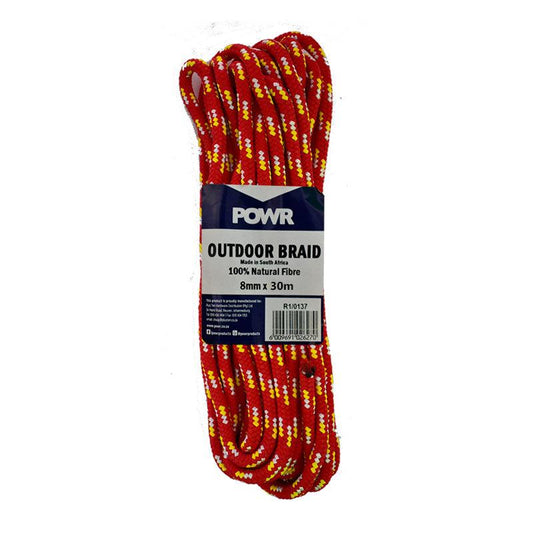POWR Outdoor Braided Rope Hank 8mm x 30M - Premium Hardware from POWR - Just R 106! Shop now at Securadeal