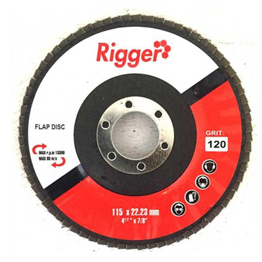 RIGGER Abrasive DIY Flap Disc 115mm x 22.23mm - 120 Grit - Premium Hardware from Rigger - Just R 19! Shop now at Securadeal