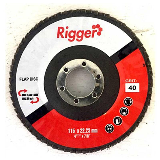RIGGER Abrasive DIY Flap Disc 115mm x 22.23mm - 40 Grit - Premium Hardware from Rigger - Just R 19! Shop now at Securadeal