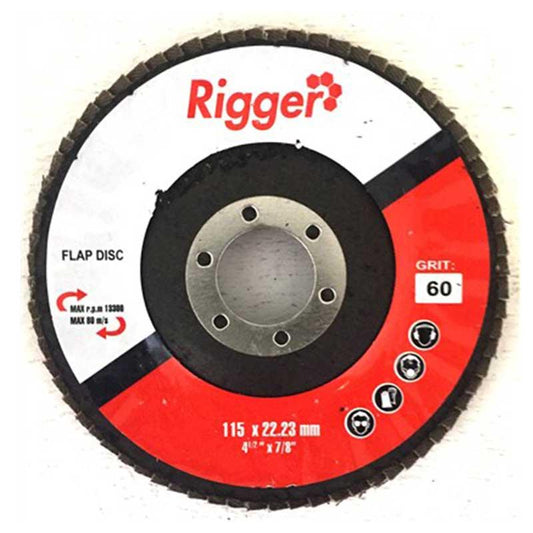 RIGGER Abrasive DIY Flap Disc 115mm x 22.23mm - 60 Grit - Premium Hardware from Rigger - Just R 19! Shop now at Securadeal