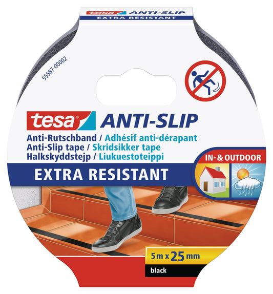 TESA Anti-Slip Tape Black 5m x 25mm - Extra Resistant - Premium Tape from TESA - Just R 120! Shop now at Securadeal