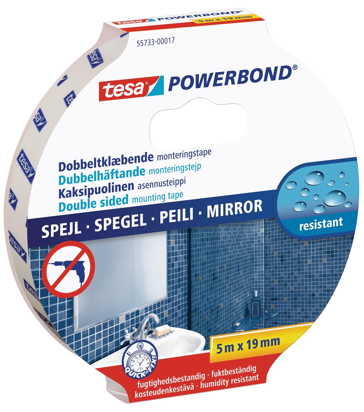TESA Powerbond Mirror Tape 5m x 19mm - Humidity Resistant - Premium Tape from TESA - Just R 168! Shop now at Securadeal