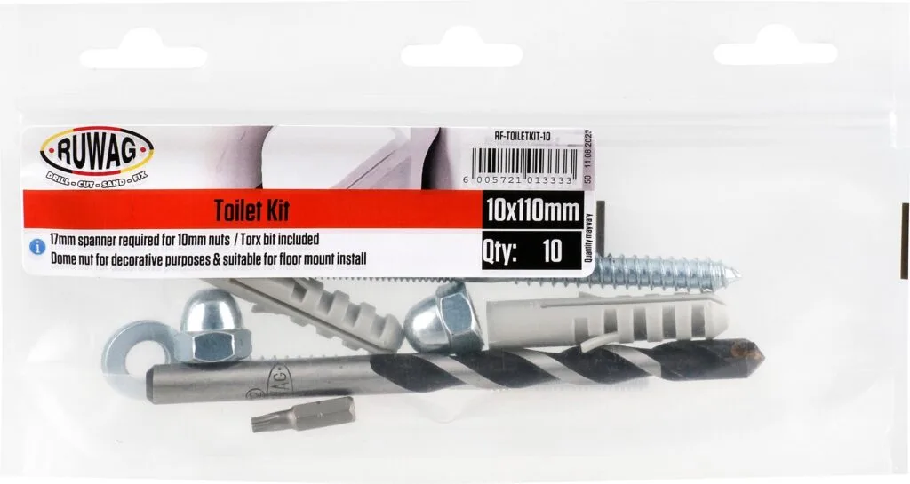 RF-TOILETKIT-10-1 | Securadeal Ruwag Toilet Installation Kit 10mm X 110mm Premium Hardware from Ruwag Just R 59 Shop Now at Securadeal