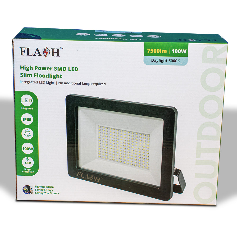 04_78ddb3ba-5a1f-4e09-9df7-c671ffe56ede FLASH High Power Slim LED 100W Floodlight Daylight 6000K Matt Black - Premium Light Bulbs from FLASH - Just R 460! Shop now at Securadeal