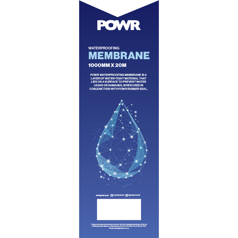 10_6e88d0ae-5043-4530-a272-7d6a22c9a088 POWR Waterproofing Membrane Premium Grade 1000mm X 20m - Premium Tape from POWR - Just R 336! Shop now at Securadeal