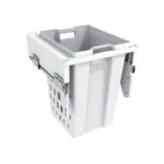 Roco Pull out Laundry Bin 450mm Base White 50 Litre   Premium Bins  Buckets from Roco