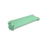 2 | Securadeal Green Metal Rectangular Guardcover with Corner Mounting Holes and Angled End Flanges Likely a Machine Accessory or Cover Plate