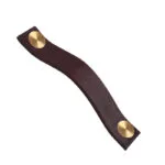 2_1b267653-299f-463b-b8d7-89b3c3010930 | Securadeal Roco Leather Cupboard Handle Brown Brass 128mm Premium Handles from Roco