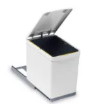 Roco Pullout Bin on Runners White 15 Litre   Premium Bins  Buckets from Roco