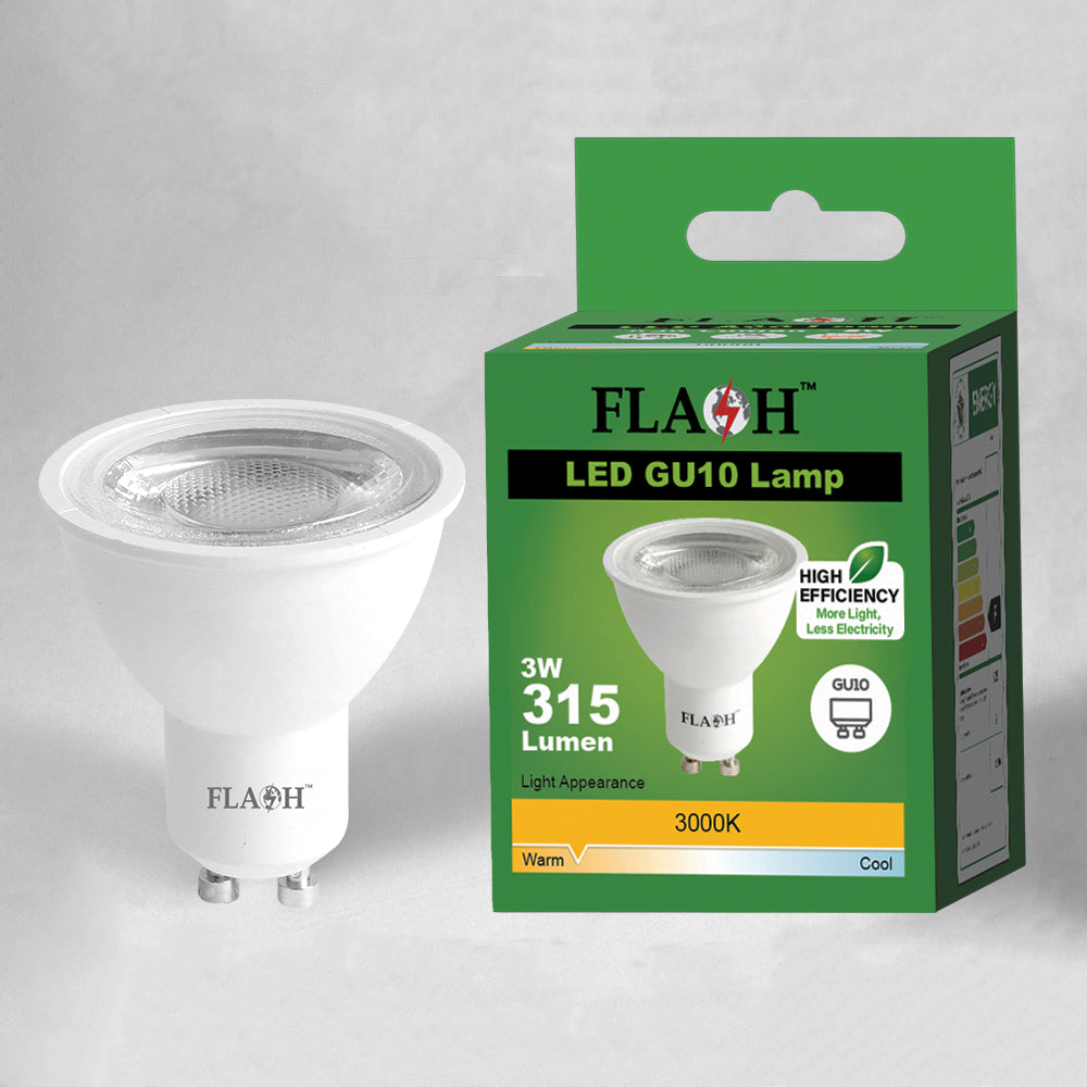 3W3000KCOB38GU10 | Securadeal FLASH High-Efficiency 3W LED GU10 Lamp 38D (10 Pack) - Premium Light Bulbs from FLASH - Just R 162! Shop now at Securadeal