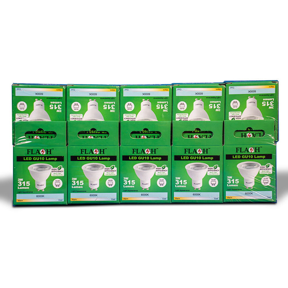 3W6000KGU10COBXLED338 | Securadeal FLASH High-Efficiency 3W LED GU10 Lamp 38D (10 Pack) - Premium Light Bulbs from FLASH - Just R 162! Shop now at Securadeal