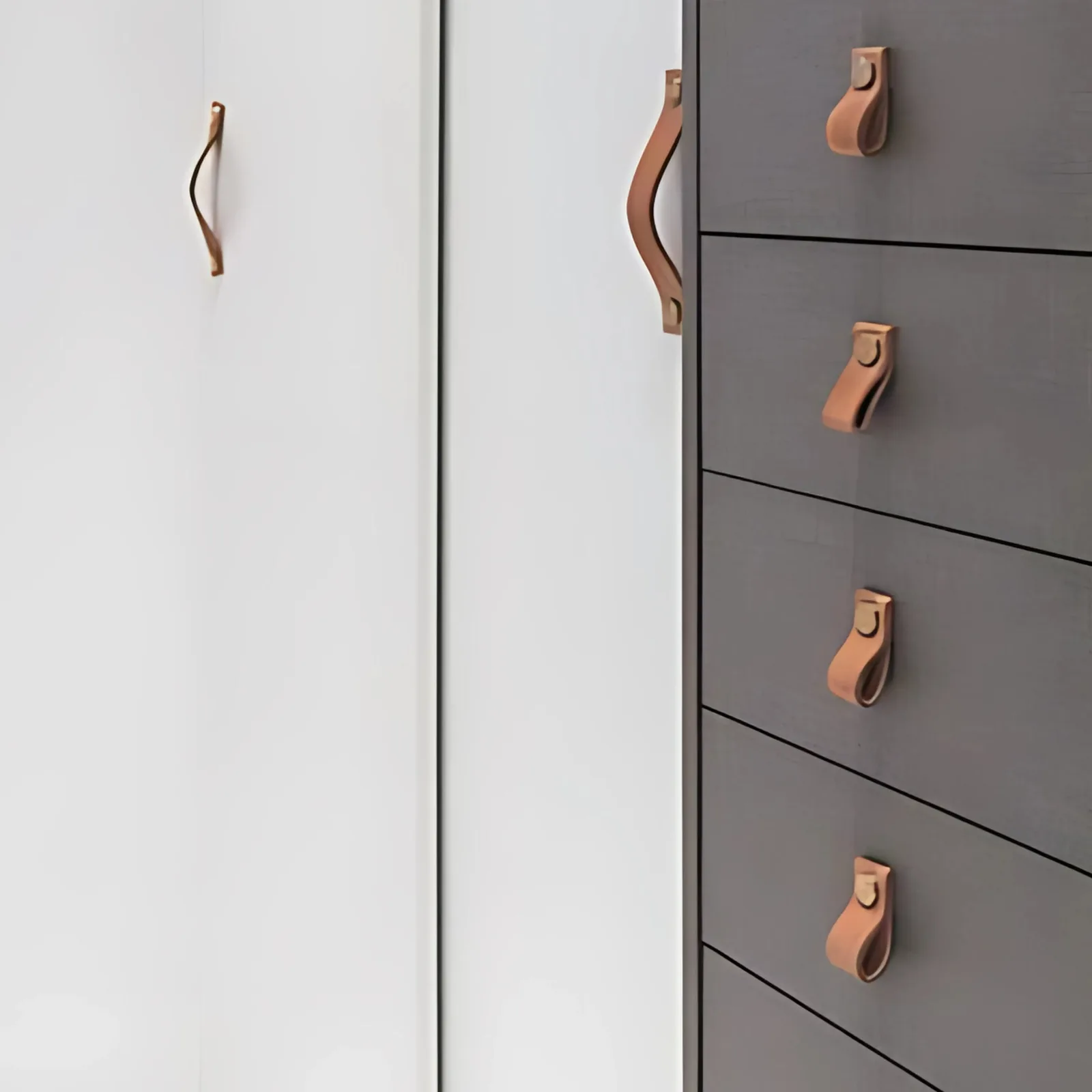 Roco Leather Cupboard Handle Black  Brass 128mm   Premium Hardware from Roco   Just R 70 Shop Now at Securadeal