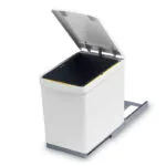 Roco Pullout Bin on Runners White 15 Litre   Premium Bins  Buckets from Roco