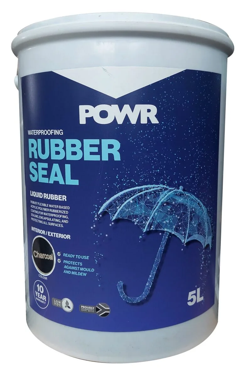 POWR Rubber Seal Waterproofing Charcoal 5 Litre - Premium Hardware from POWR - Just R 386! Shop now at Securadeal