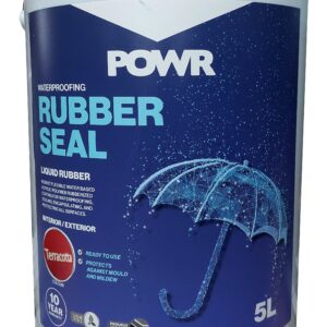 POWR Rubber Seal Waterproofing Coating Terracotta 5 Litre - Premium Hardware Glue & Adhesives from POWR - Just R 386! Shop now at Securadeal