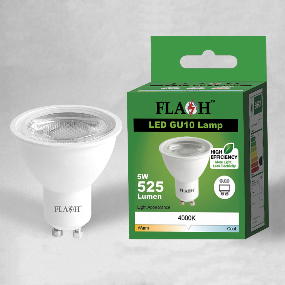 5W4000KCOB38GU10 | Securadeal FLASH High-Efficiency 5W LED GU10 Lamp 38D (10 Pack) - Premium Light Bulbs from FLASH - Just R 205! Shop now at Securadeal