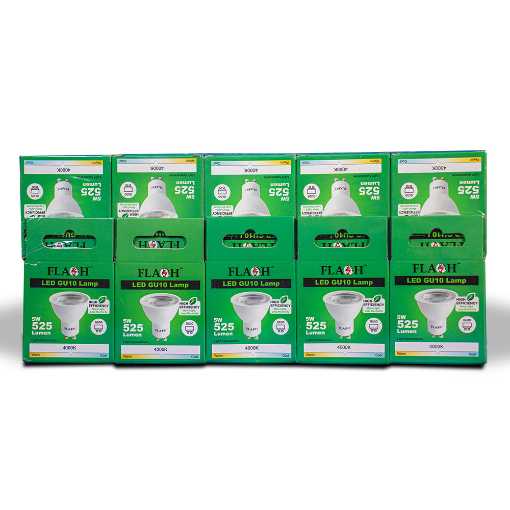 5W4000KGU10COBXLED538 | Securadeal FLASH High-Efficiency 5W LED GU10 Lamp 38D (10 Pack) - Premium Light Bulbs from FLASH - Just R 205! Shop now at Securadeal