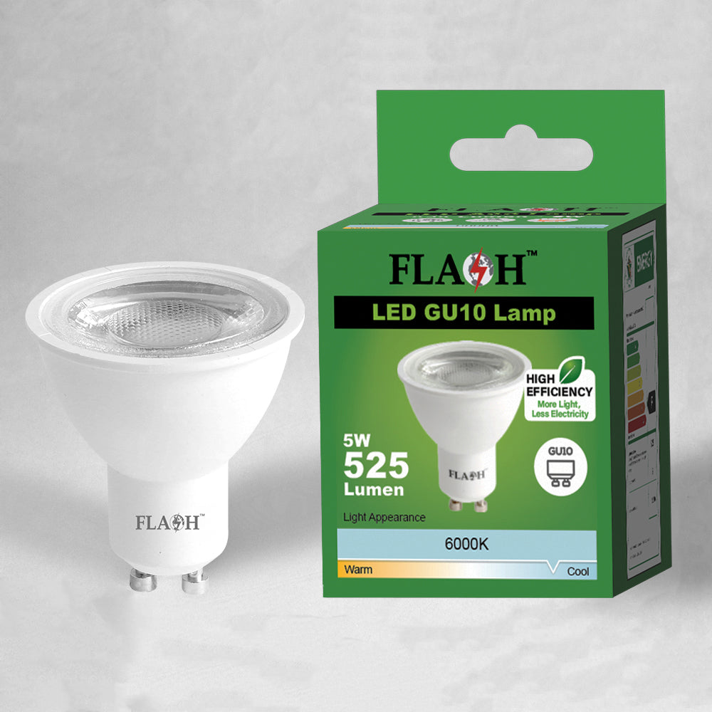 5W6000KCOB38GU10 | Securadeal FLASH High-Efficiency 5W LED GU10 Lamp 38D (10 Pack) - Premium Light Bulbs from FLASH - Just R 205! Shop now at Securadeal
