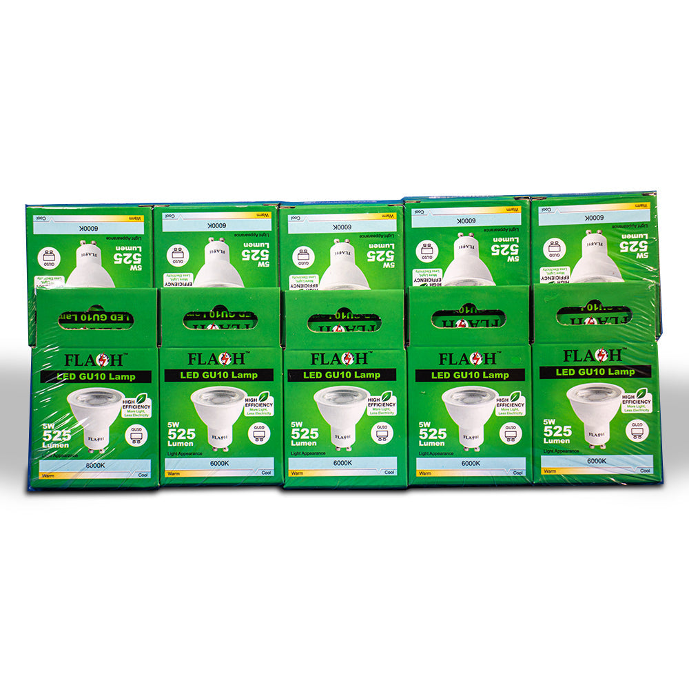 5W6000KGU10COBXLED538 | Securadeal FLASH High-Efficiency 5W LED GU10 Lamp 38D (10 Pack) - Premium Light Bulbs from FLASH - Just R 205! Shop now at Securadeal