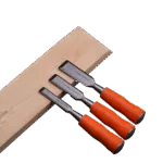 Harden 3 Piece Chisel Set Orange Circular Handle Wood   Premium Hand Tools from Harden