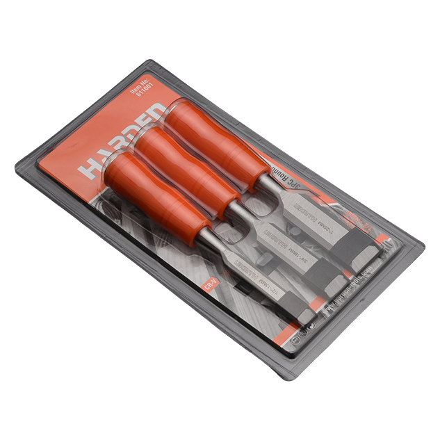 HARDEN 3 Piece Chisel Set Orange Circular Handle Wood - Premium Hardware from HARDEN - Just R 257! Shop now at Securadeal