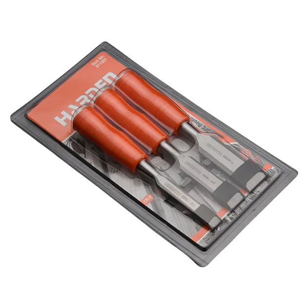 HARDEN 3 Piece Chisel Set Orange Circular Handle Wood - Premium Hardware from HARDEN - Just R 257! Shop now at Securadeal