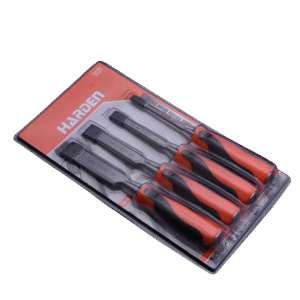 HARDEN 4 Piece Chisel Set Orange Black Handle Wood - Premium Hardware from HARDEN - Just R 328! Shop now at Securadeal